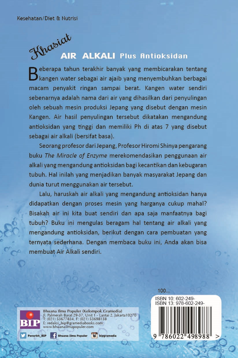 Khasiat Air Alkali Plus Antioksidan: Kangen Water
