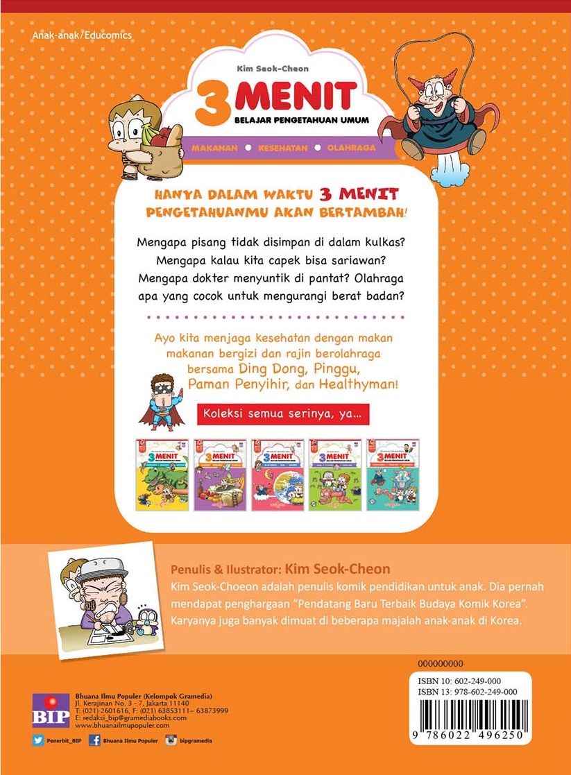 3 Menit Belajar Pengetahuan Umum: Makanan, Kesehatan, Olahraga (cover Baru)