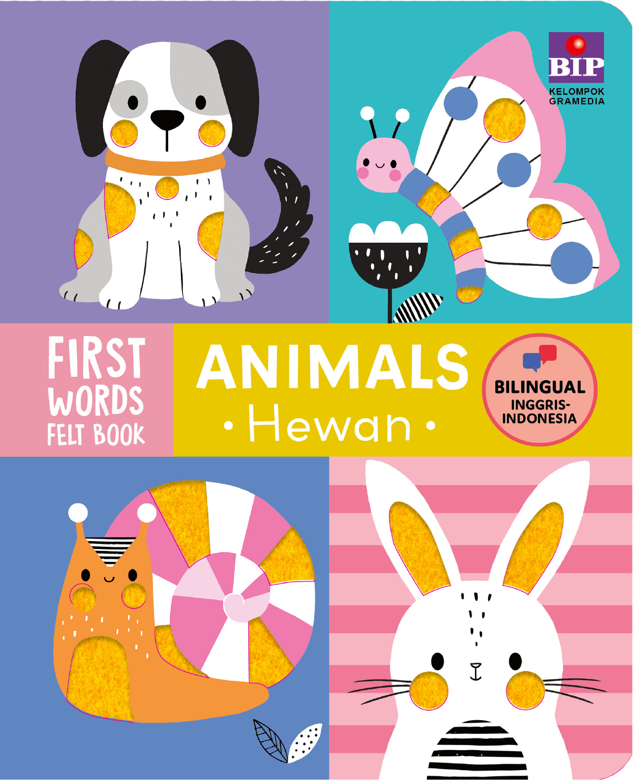 First Words Felt Book: Animals (Hewan)