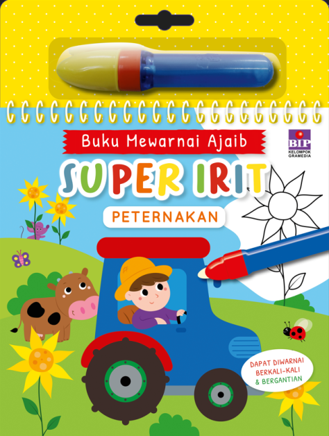 Buku Mewarnai Ajaib Super Irit: Peternakan