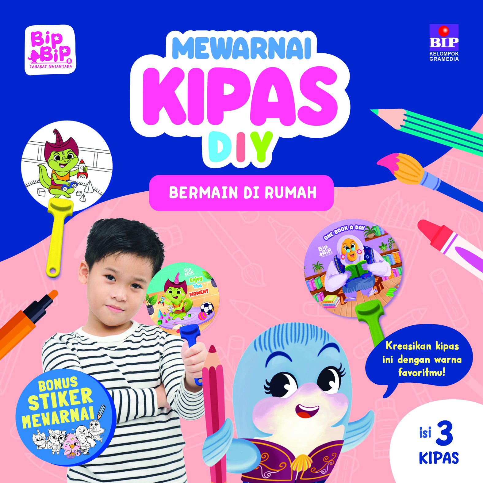 KIPAS MEWARNAI DIY: BERMAIN DI RUMAH: LULU