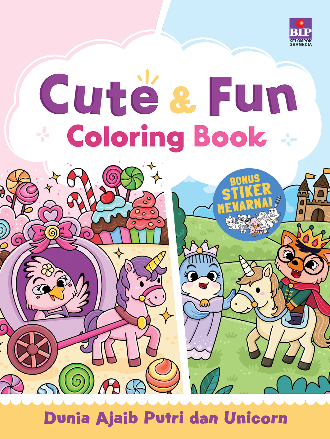 Cute & Fun Coloring Book: Dunia Ajaib Putri dan Unicorn