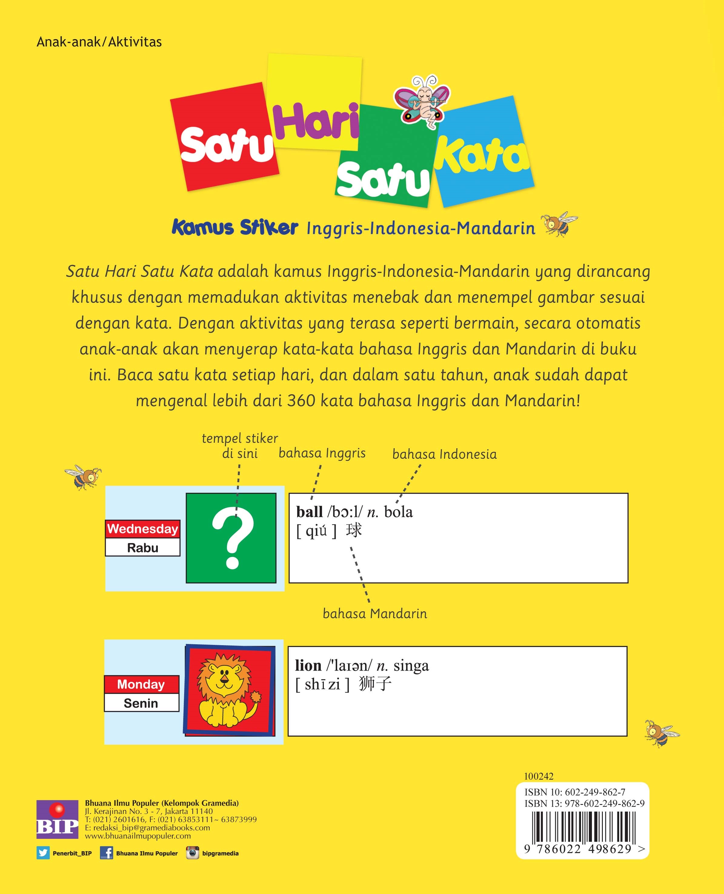 Satu Hari Satu Kata: Kamus Stiker Inggris-Indonesia-Mandarin