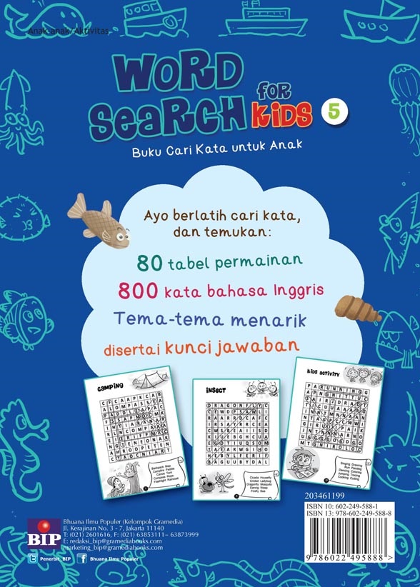 WORD SEARCH FOR KIDS 5: BUKU CARI KATA UNTUK ANAK