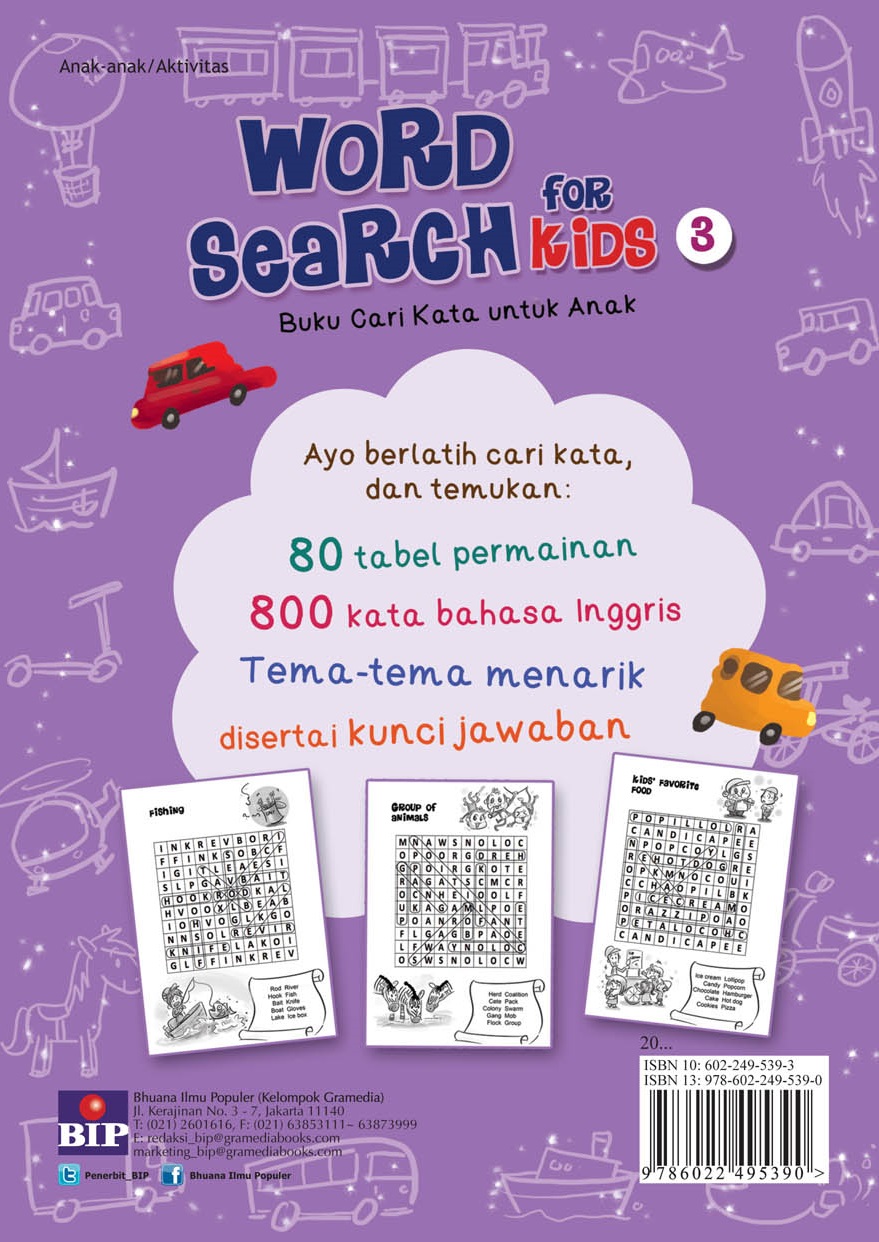 WORD SEARCH FOR KIDS 3: BUKU CARI KATA UNTUK ANAK