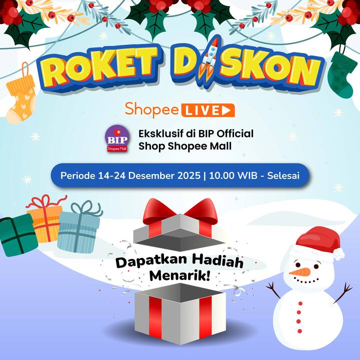 Promo Roket Diskon BIP Desember Shopee Live (Periode 14-24 Desember 2025)