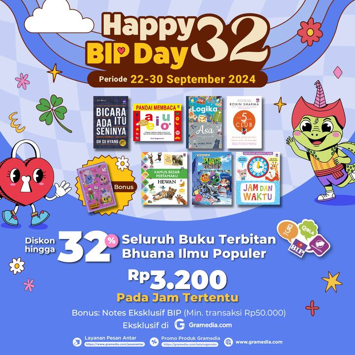 Promo Happy BIPDay 32 Tahun Gramedia.com (Periode 22-30 September 2024)